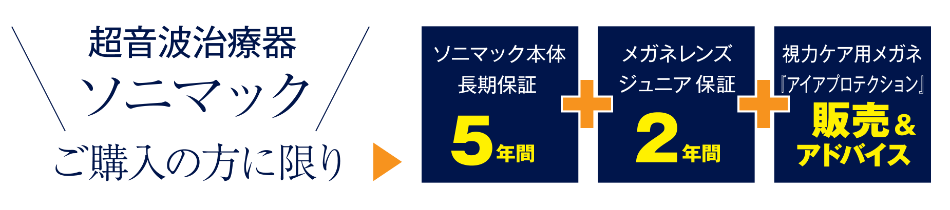 超音波治療器ソニマックご購入の方の特典